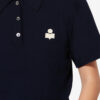 Althea Cotton and Wool Blend Knit Polo with Logo Althea Cotton and Wool Blend Knit Polo with Logo