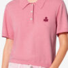 Althea Cotton and Wool Blend Knit Polo with Logo Althea Cotton and Wool Blend Knit Polo with Logo